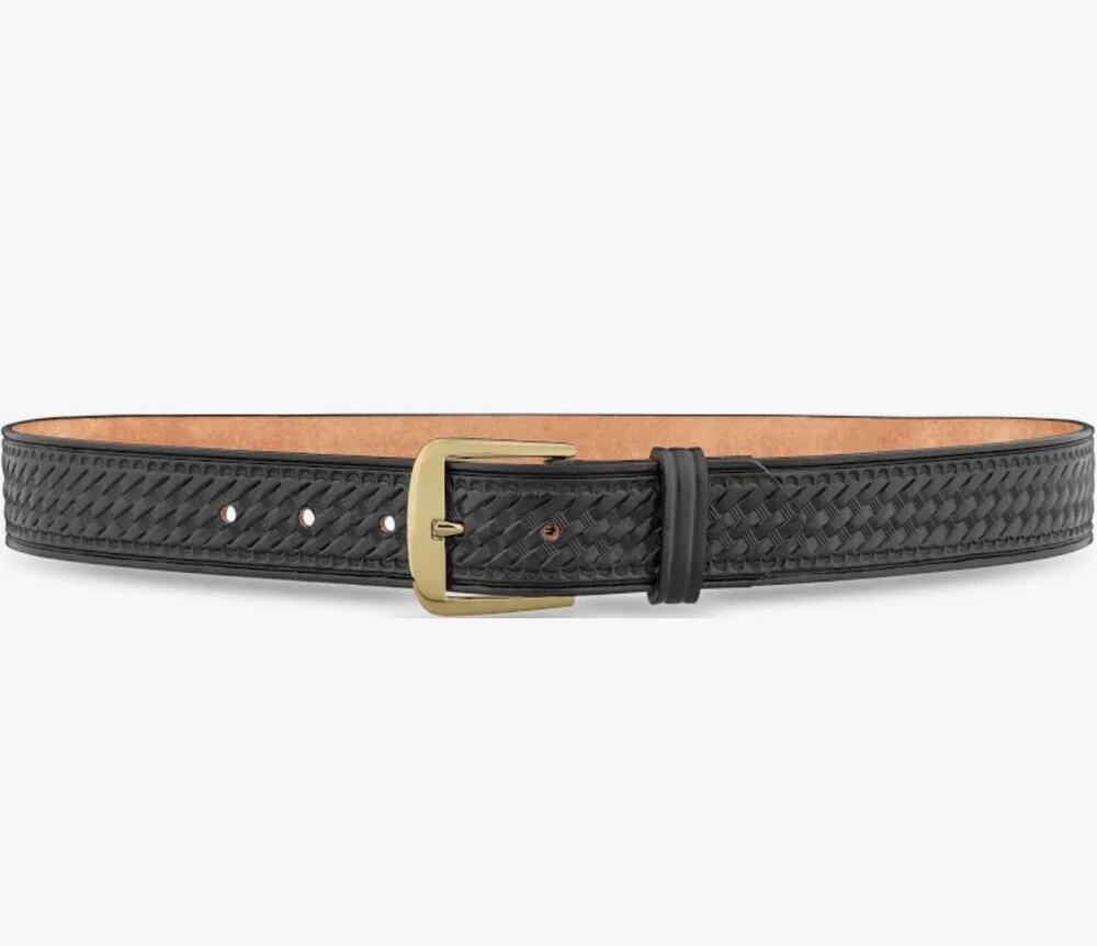 Dutyman Basketweave Garrison Western Southern black leather belt sz38-42” long